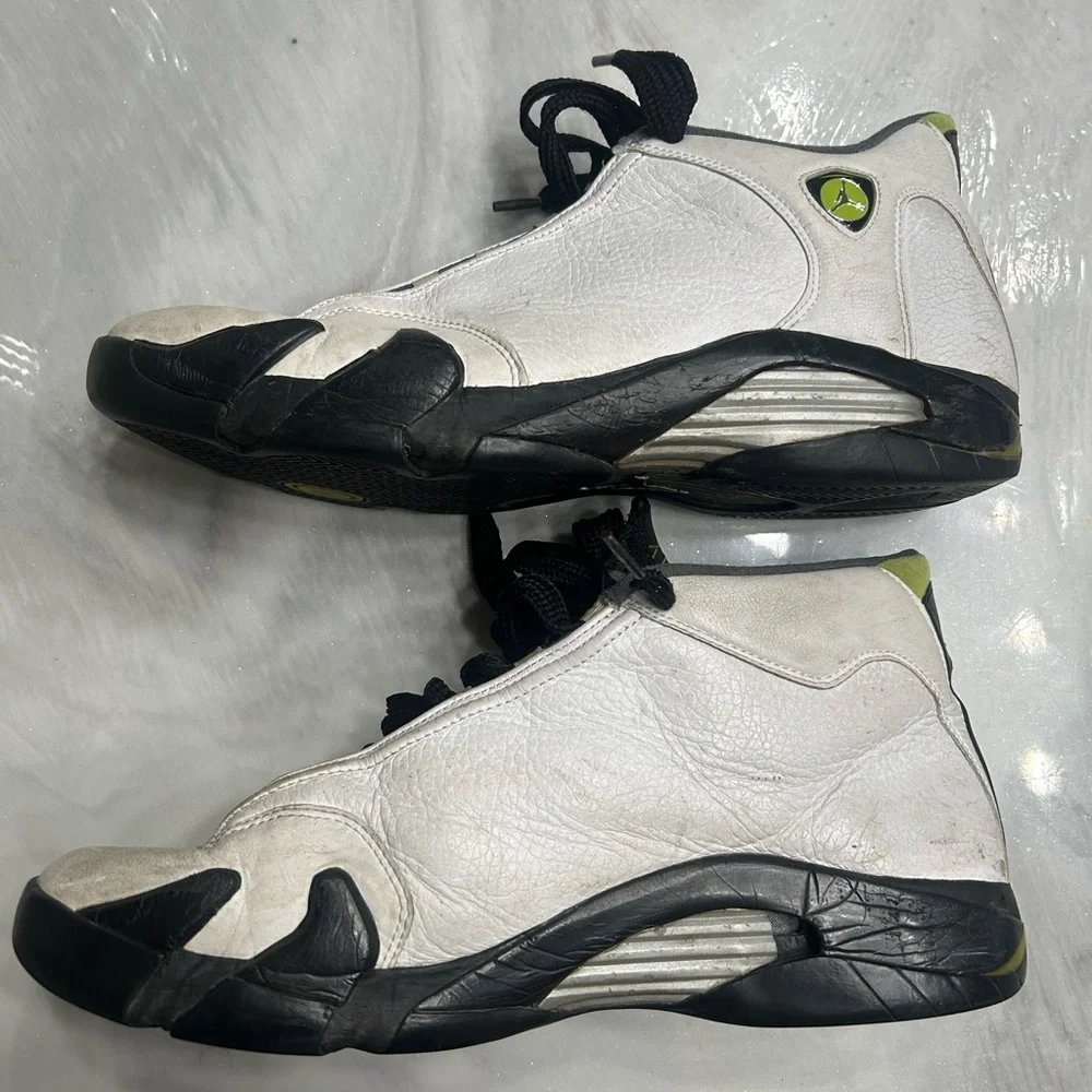 Retro Jordan 14s white chartreuse - Picture 4 of 7